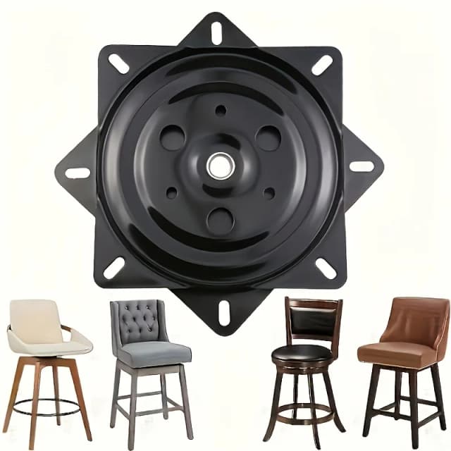 Base giratória para cadeira resistente 6"/4", 360 °   Mecanismo giratório e suave – perfeito para bancos de bar e acessórios para móveis
