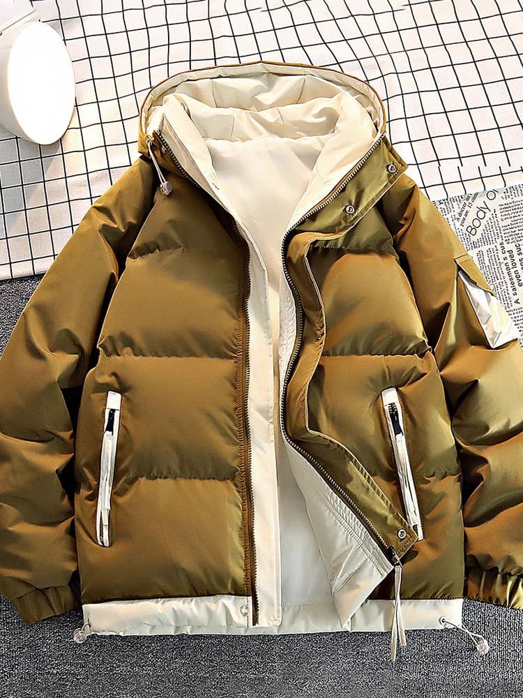 Jaqueta e casaco de inverno masculino com capuz casaco de algodão 2024 novo estilo parka jaqueta masculina à prova de vento grosso quente parkas tamanho M-XXXL