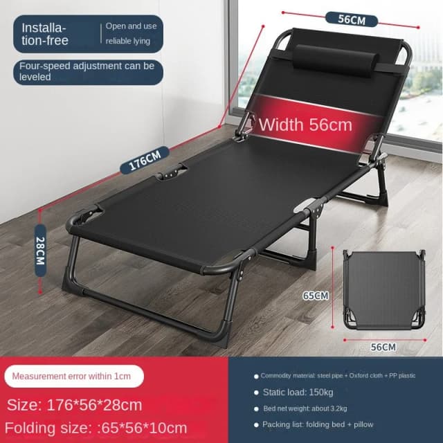 Camas dobráveis cama de solteiro casa simples almoço cama escritório ao ar livre nap marchando cama multifuncional reclinável casa acampamento