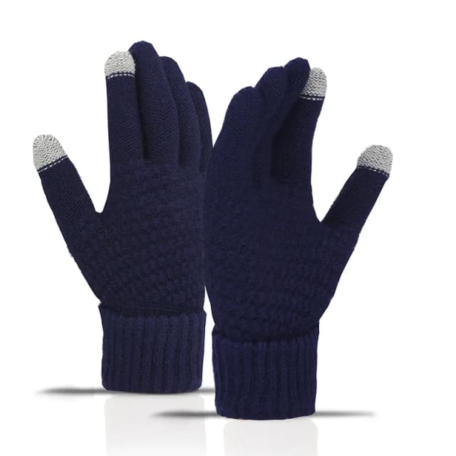 Inverno quente touchscreen luvas de lã grossa moda masculina luvas de malha luvas abacaxi padrão luvas de lã tela sensível ao toque