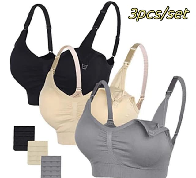 Conjunto de 3 sutiã de algodão, alta qualidade, respirável, sem costura, tamanho grande, para mulheres grávidas