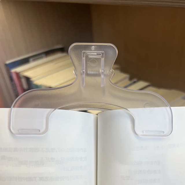 Clipe de leitura para livro, acessórios de mesa kawaii fixos para evitar girando página, clipes de pasta transparentes foscos