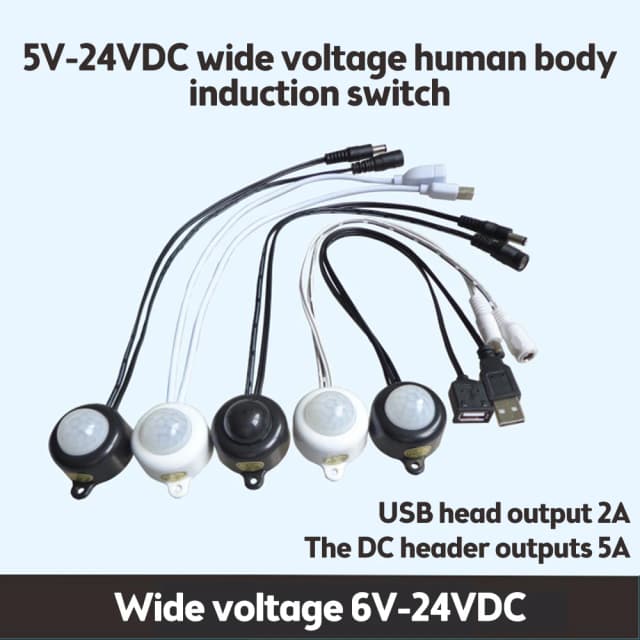 Dc5v12v24v usb corpo infravermelho pir sensor de movimento interruptor detector sensor de movimento humano interruptor dc para luz led