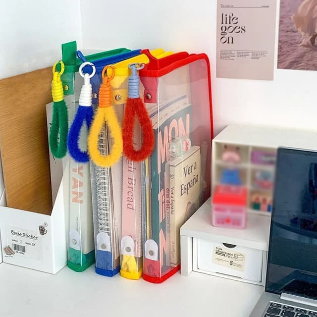 Ins saco de arquivo com zíper estudante saco de papelaria organizador dos desenhos animados grande capacidade saco de armazenamento com zíper sacos de arquivo com alça escritório
