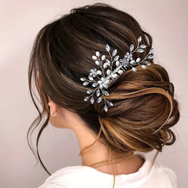 1pc cocar de noiva artesanal pérola cristal pente de cabelo acessórios de estilo de casamento moda inserção pente acessórios de cabelo