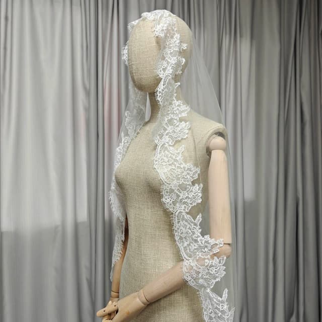 Véu de casamento curto personalizado com renda de cílios, véu curto/médio de 1m/1.5m/2m com pente oculto, véu de camada única