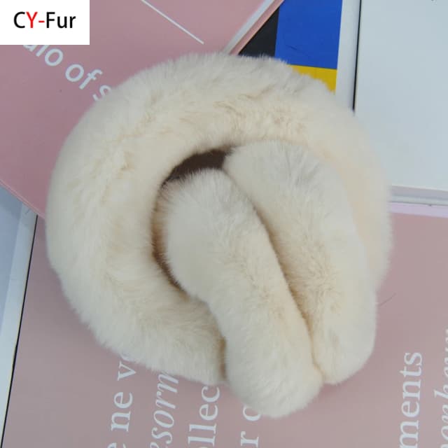 Protetores de orelha de pele de coelho rex real mulher pele de coelho presente de natal pelúcia pele earflap inverno quente earmuffs unisex