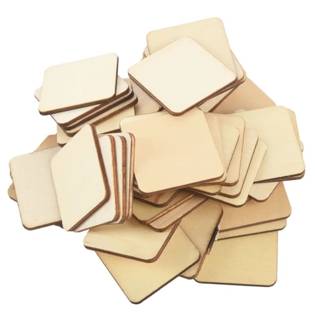 Fatias De Madeira Decorativas, DIY, quadrado, 50