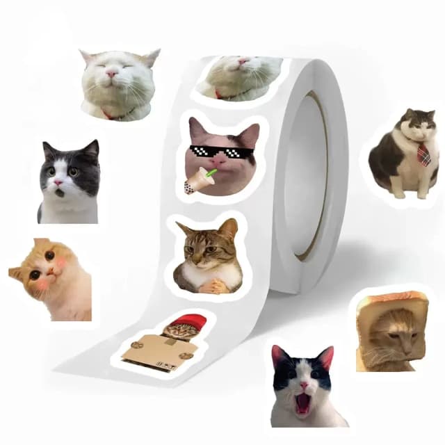 500 peças adesivos de graffiti de gato fofo para notebooks, garrafas de água, bagagem, capas de telefone, decoração diy e adesivos infantis