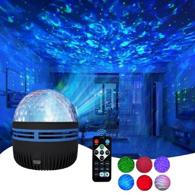 Led night light padrão de água lâmpada efeito projeção decoração do quarto das crianças lâmpada projeção festa aniversário decoração