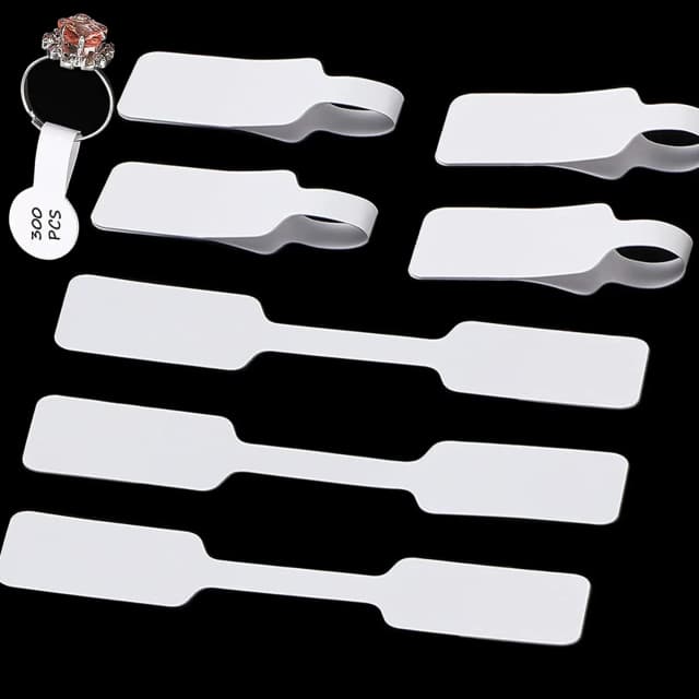 Etiquetas de preço de joias, etiquetas autoadesivas brancas em branco para colar, brinco, pulseira, preço, etiquetas retangulares, 100 peças