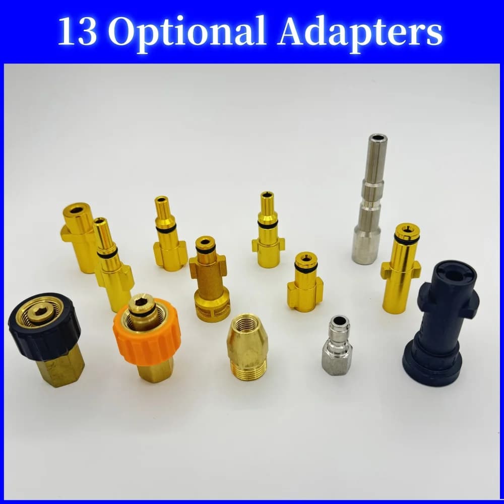 Adaptador de metal para pistola de limpeza de alta pressão, adaptador de mangueira de lança de espuma de neve, bico de pistola de espuma de alta pressão, para Nilfisk Karcher Huter