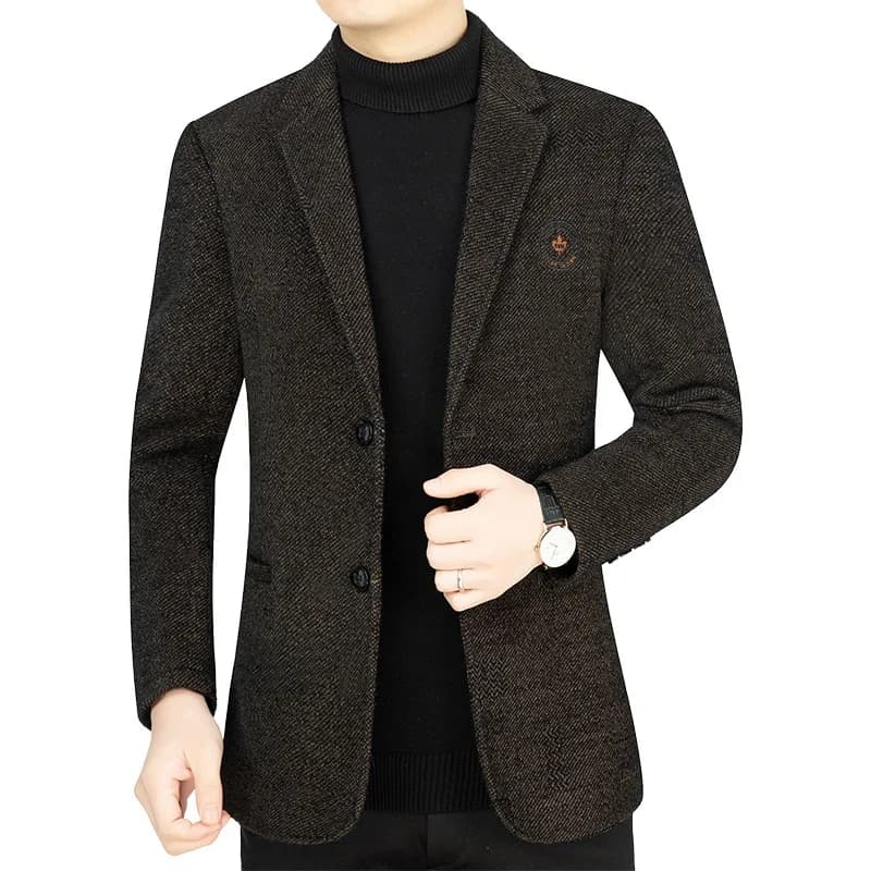 Novos homens outono inverno cashmere blazers ternos jaquetas misturas de lã masculino negócios casual fino ajuste blazers ternos casacos roupas dos homens