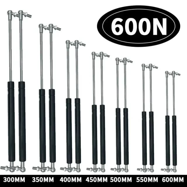 2 peças barras de suporte universais 600n 300/350/400/450/500/550/600mm suporte de mola a gás para carro caravanas porta janelas escotilhas barco ônibus