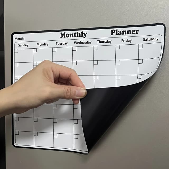 Stijlvolle magnetische droog uitwisbare kalender - Veelzijdige maandplanner voor koelkast - Eenvoudige keukenorganisatie en decoratie