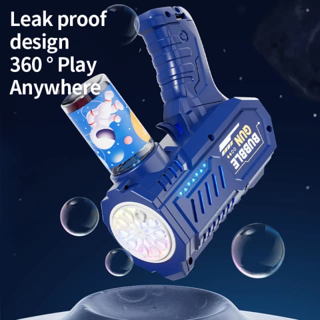 Um pacote de 10 lançadores infantis portátil elétrico automático pistola de bolhas luz LED para meninos e meninas