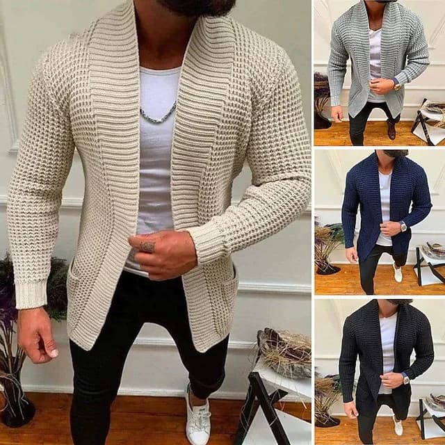 Novo casaco de malha masculino longo cardigan moda casual camisola jaqueta masculina malha trench coat outono streetwear cardigan homem