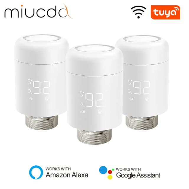 Miucda tuya wifi trv válvula de radiador termostato inteligente controlador temperatura programável funciona com alexa google casa alice