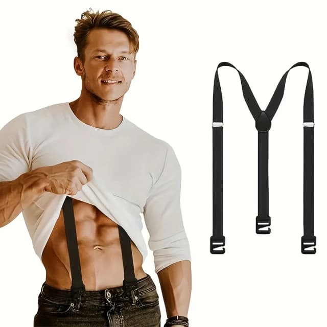 Suspensórios masculinos de 2.5cm de largura, novo criativo, 3 ganchos, suspensórios, calças masculinas casuais, suspensórios, moda, cinta ajustável