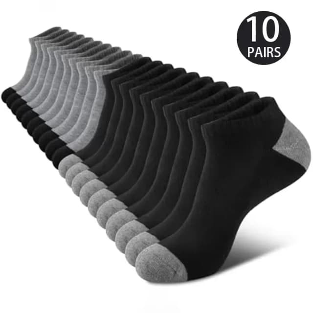 10 pares de meias respiráveis confortáveis absorventes de suor à prova de odores meias de cor sólida de corte baixo adequadas para atividades ao ar livre
