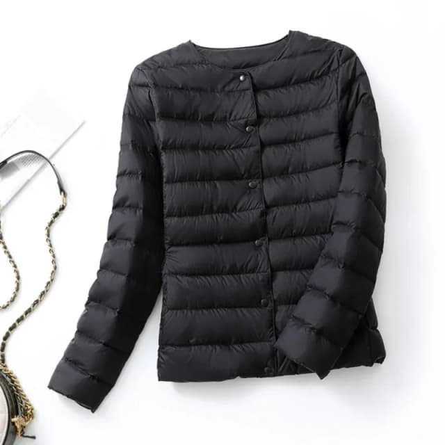 2024 nova primavera inverno feminino forro quente para baixo jaquetas ultraleve sem gola portátil feminino acolchoado parkas o-pescoço puffer casaco