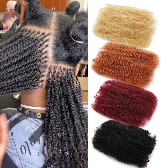 Afro kinkys cabelo humano em massa para extensões dreadlock loc reparação trança torção apertado afro kinky cabelo humano para loc 1 pacotes 50/30g