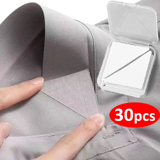20/30 pçs colar adesivo para camisa colar anti-rolo fixo interior shaper almofadas adesivas pastas feminino masculino ol uniforme estilo