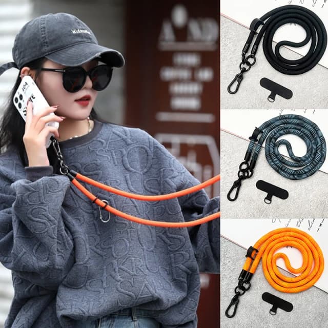 Universal 120cm crossbody cordão cinta corrente para capa de telefone esporte escalada colorido náilon único cabo corda