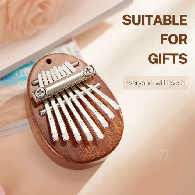 8 teclas mini kalimba de madeira de alta qualidade requintado dedo polegar piano marimba musical bom acessório pingente presente