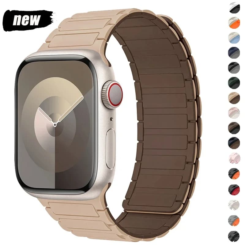 Pulseira esportiva magnética para apple watch ultra 2 49mm 45mm 44 42mm 38 40 41mm pulseira de silicone para iwatch série 9 8 7 6 5 4 se 3 loop