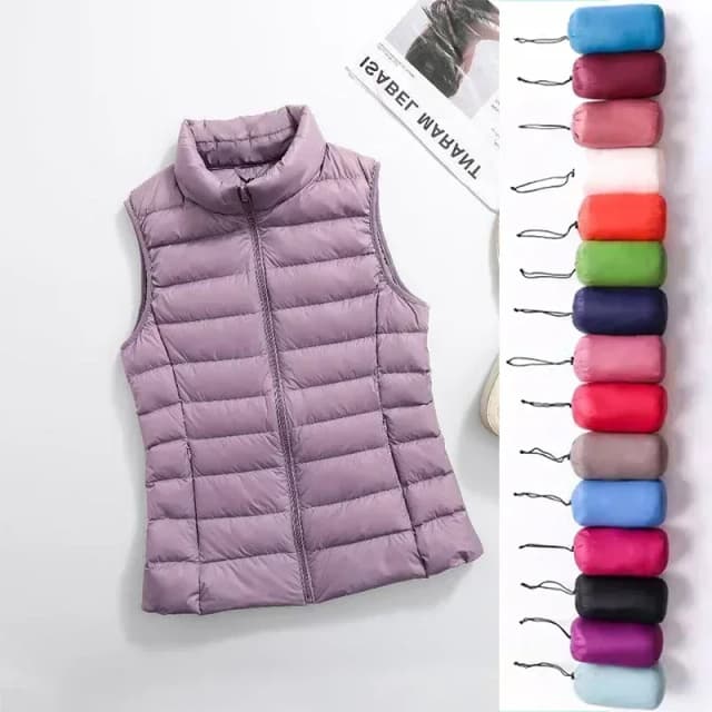 Casaco sem mangas para mulheres, parka de pato branco, à prova de vento, colete leve e quente, colete feminino, 11 cores, primavera, novo, 2023