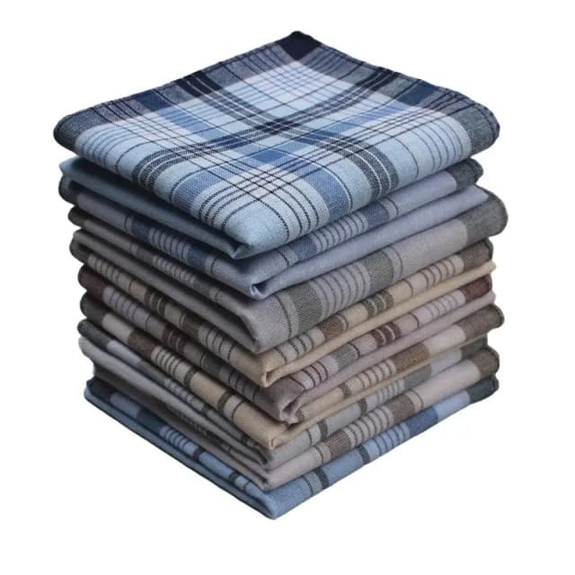 Lenço de algodão de cetim vintage de 38 cm, clássico e macio, decoração de casa com absorção de suor, presente para idosos, 9 peças, versão fina