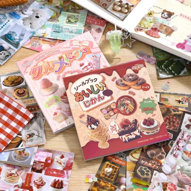2 estilos 30 unidades/saco adesivo de comida livro diy manual scrapbook moldura de foto envelope capa de telefone adesivos scrapbooking diário adesivos