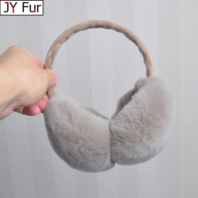 Rex pele de coelho pendurar capa de orelha quente inverno earmuffs headwear protetores de orelha de pele orelha fria mais quente dobrar proteção de orelha bandana