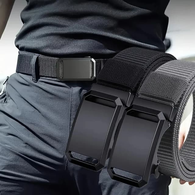 Novo cinto de fivela automática, lona tático workwear casual ao ar livre calças de treinamento militar cinto para homem