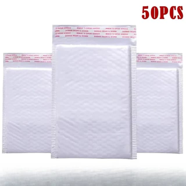 50 pçs filme perolado saco de bolhas à prova dwaterproof água embalagem saco expresso espuma branca auto selo pacote saco shippingbagenvelope engrossado