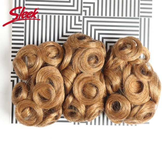 Cabelo humano encaracolado brasileiro elegante loiro 27 #   30 #   33 #   Vermelho burg duplo desenhado narural remy marrom p4/30 pacotes de cabelo 3 peças um lote