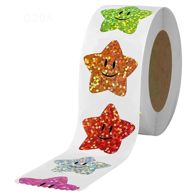 100-500 pces adesivos de recompensa de estrela holográfica corlorful adesivo estrela adesivos gráfico de recompensa brinquedo decorativo presentes etiquetas adesivas