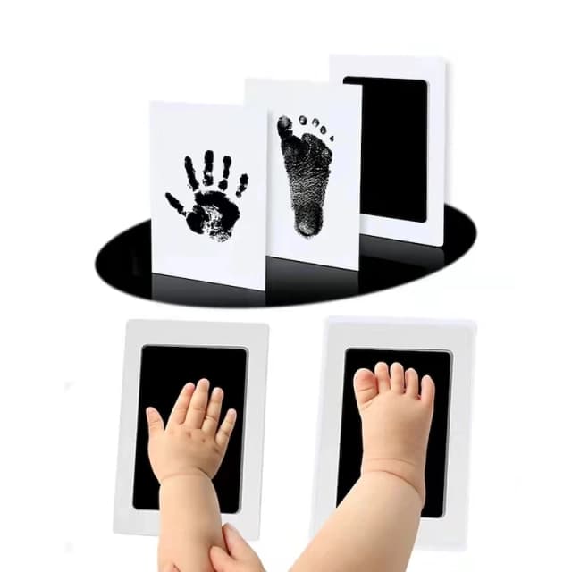 Bebê recém-nascido diy mão e pegada kit almofadas de tinta moldura da foto handprint crianças lembrança acessórios seguro limpo presente do chuveiro do bebê