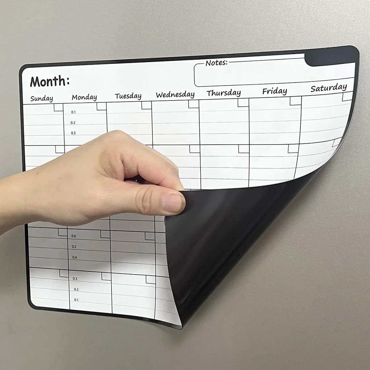 Magnetische kalender voor koelkast Maandelijkse wekelijkse planner Whiteboard Kalender Tafel Droog wissen Koelkaststicker Prikbord Menu