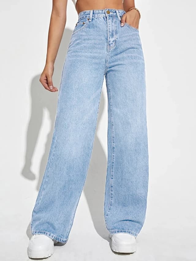 2024 novas roupas femininas europeias e americanas soltas denim calças de perna larga emagrecimento cintura alta all-match jeans para mulher
