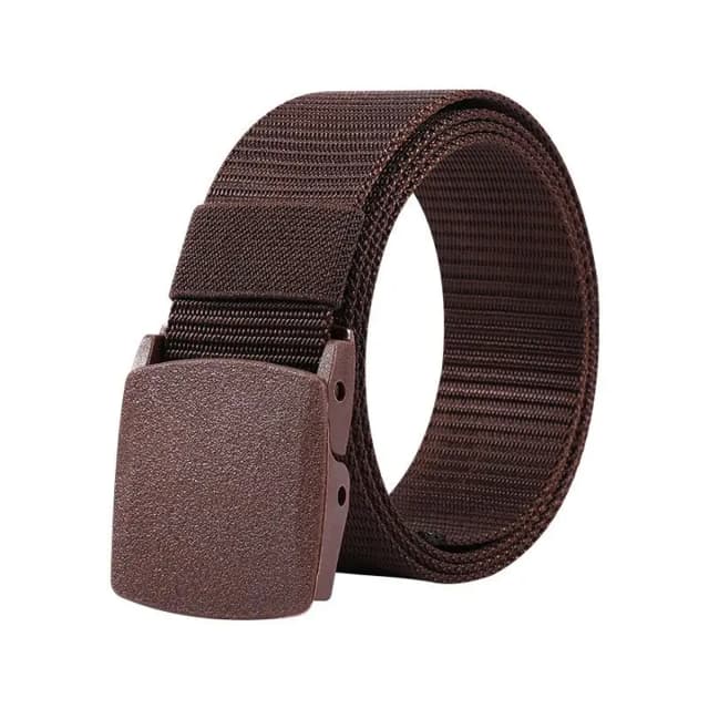 Cinto de lona, cinto masculino e feminino, fivela automática desdentado e perfurada, jeans casuais, cinto ao ar livre