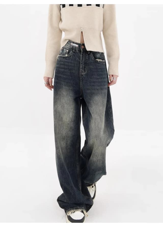 Harajuku y2k calças de brim soltas femininas streetwear retro moda calças de cintura alta alta rua solta perna larga calças jeans feminino