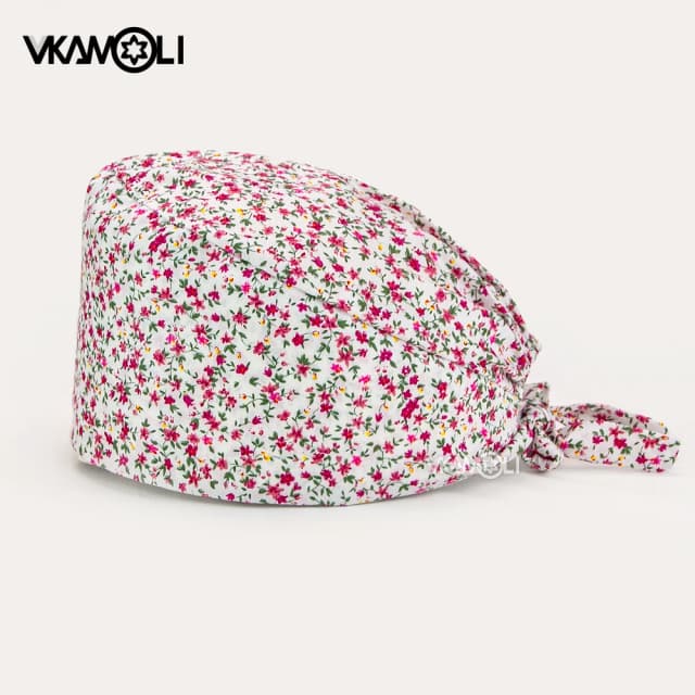 Bonés esfoliantes de algodão, acessórios de enfermagem, gorros quirurgico, boné de trabalho de laboratório de beleza, chapéu esfoliante