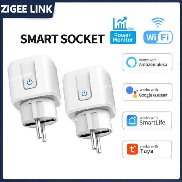 Plugue inteligente wi-fi ue, 16a/20a, monitor de energia, controle remoto por aplicativo, temporizador de vida inteligente, suporte para google home, assistente alexa