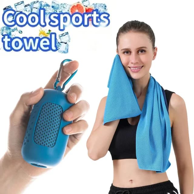 Toalha de gelo respirável resfriamento toalha de secagem rápida toalha esportiva saco de silicone toalha portátil correndo natação ginásio yoga toalha