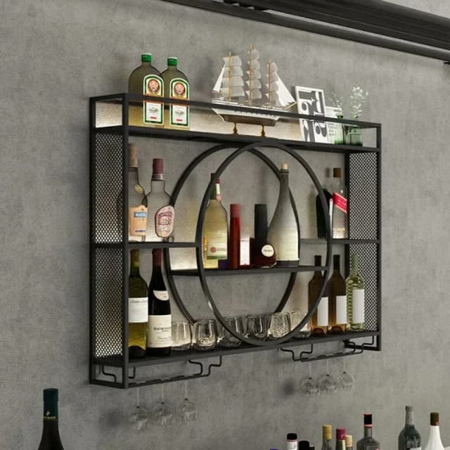 Montagem na parede rack de vinho garrafa barra de vinho gabinete titular adaptar único em miniatura preto copo armazenamento de vidro armário de vinho decoração szafeczki