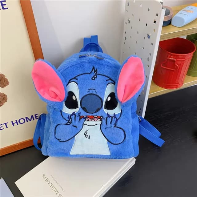 Nova disney mochila de pelúcia ins japonês ponto azul engraçado dos desenhos animados grande capacidade estudante mochila saco do jardim de infância presente da criança