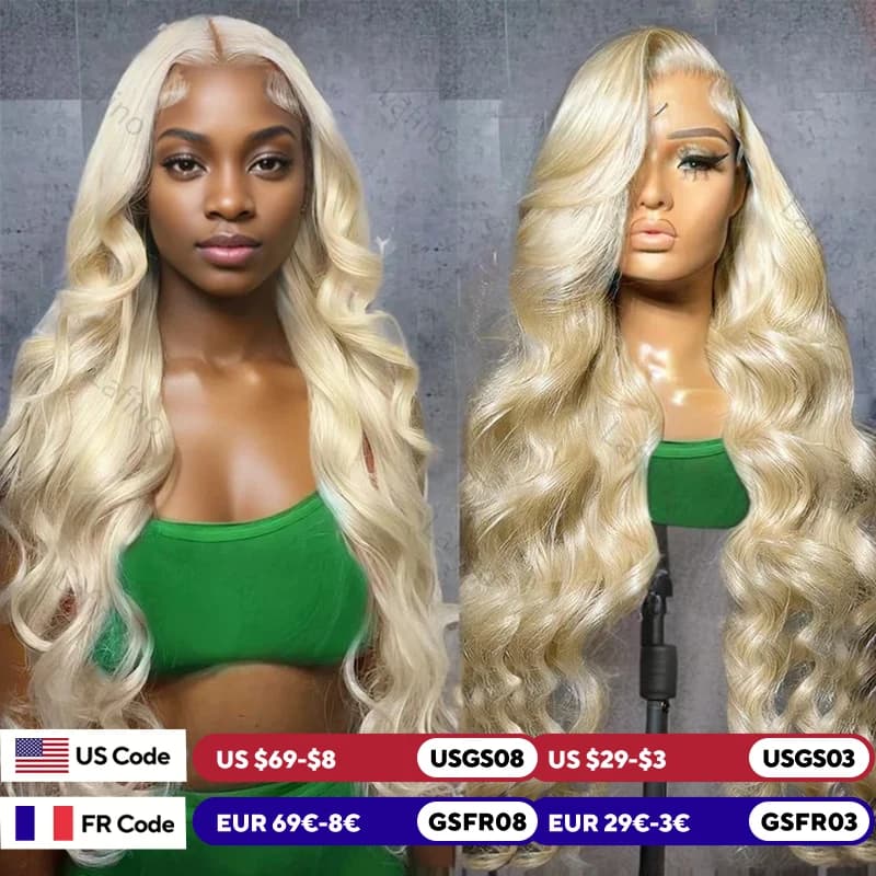 613 loira 100% onda do corpo brasileiro completo hd transparente 13x6 laço frontal perucas de cabelo humano 30 40 Polegada 13x4 pré arrancado para mulher