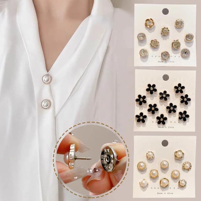 10 pçs colar agulha fivela pino fixo 2025 na moda jóias presente para mulheres broche moda sem perfuração fivelas magnéticas para camisas